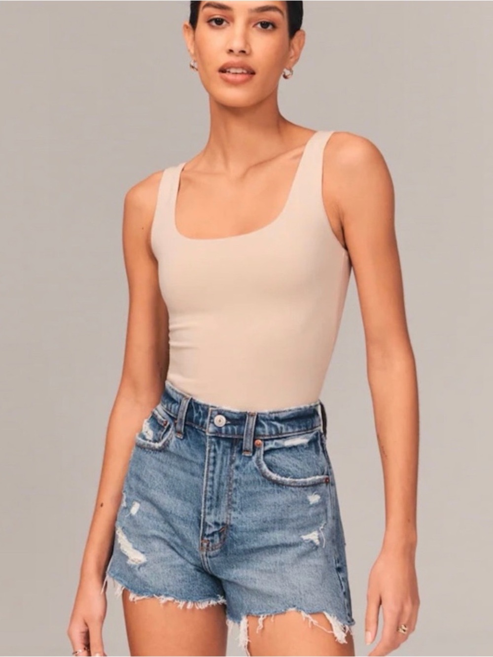 Abercrombie & Fitch The Mom Short High Rise Curve Love Medium Destroy Size 34|18